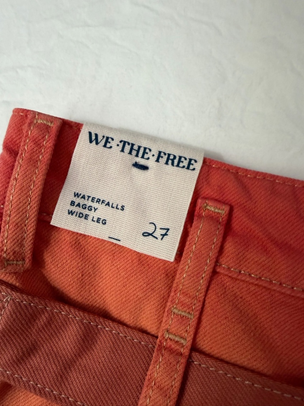NWT FREE PEOPLE WE THE FREE Waterfalls Baggy Wide Leg Jeans Oklahoma Sun 27 - Picture 10 of 15
